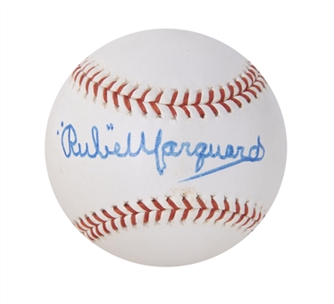 Rube Marquard Single Signed Baseball (JSA & PSA/DNA MINT 9) - Desirable and Beautiful Sweet Spot Signature! 